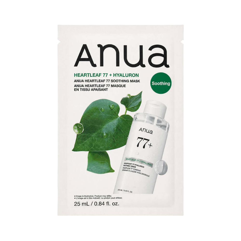 ANUA HEARTLEAF 77 + HYALURON SOOTHING MASK МАСКА ДЛЯ ЛИЦА 