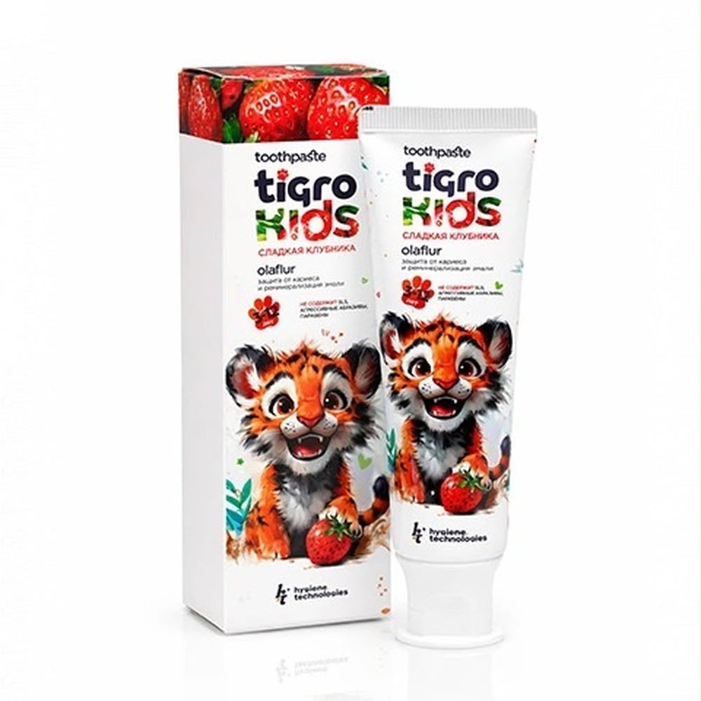 PESITRO HT PROF TIGRO KIDS TOOTHPASTE ДЕТСКАЯ ЗУБНАЯ ПАСТА С КЛУБНИКОЙ